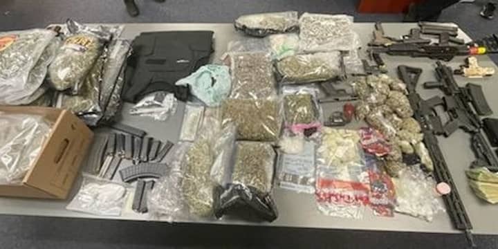 Drugs and guns seized from the Philadelphia bust.