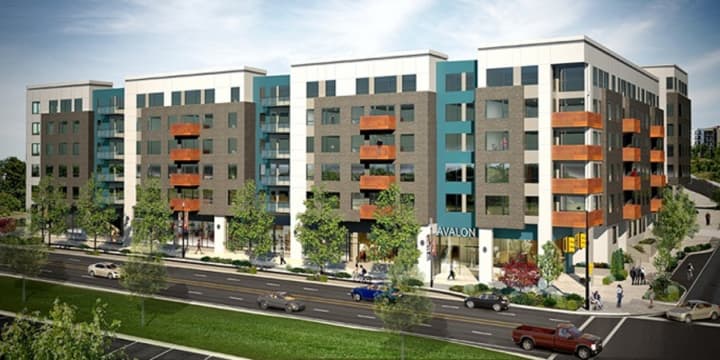 This is an artist&#x27;s rendering of an AvalonBay development, with 220 apartments, in Redmond, Wash. The Virginia-based builder of luxury dwellings is proposing 609 units for a site along the Hudson River in Yonkers.