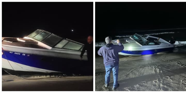 The 25-foot-boat found without its owner onboard.