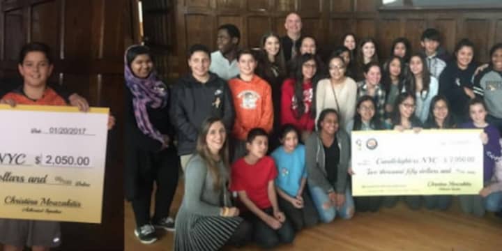 Students from Highlands Middle School raised more than $2,000 for Candlelighters NYC during their third annual Milk Carton Drive.