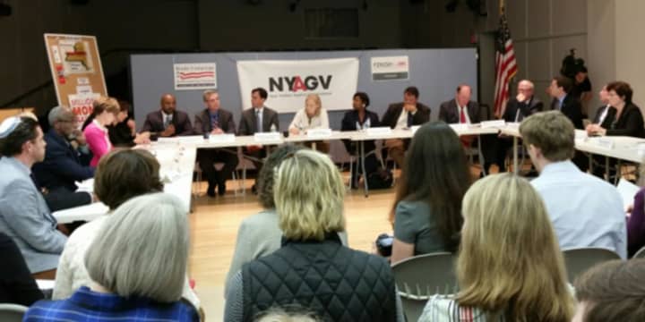U.S. Sen. Kirsten Gillibrand spoke with community leaders and law enforcement advocates about gun trafficking legislation aimed at cracking down on the daily flow of illegal guns on U.S. streets.