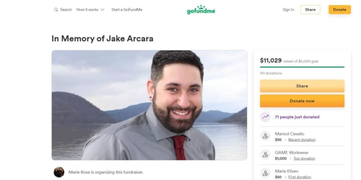 A GoFundMe created to support Jake Arcara&#x27;s family has received more than $11,000 in donations.