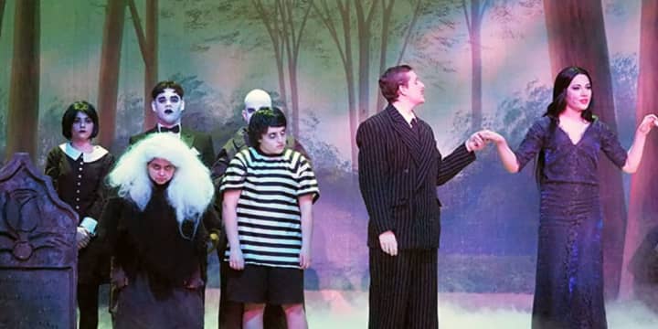The Harrison High School cast of The Addams Family at a recent dress rehearsal. The show began Thursday and has four more shows through Sunday.