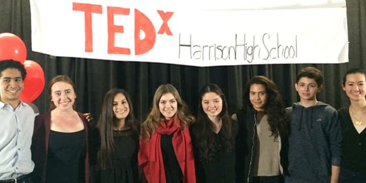 Eight students at Harrison High School presented at a TEDx event organized by juniors Valerie Hesse and Madeline Rawson.