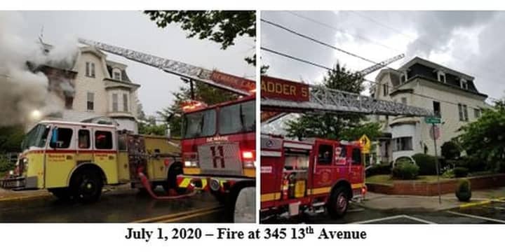 Funeral home fire in Newark, July 1.