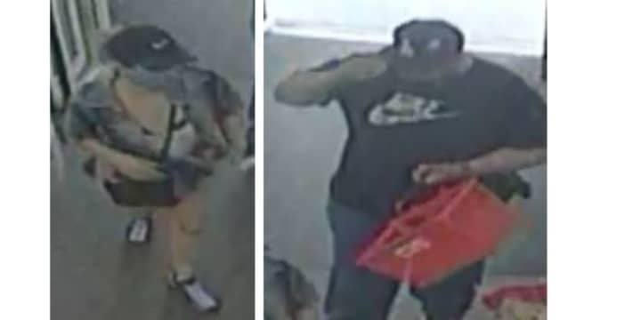 Authorities are searching for a man and a woman who are accused of stealing merchandise valued at $460 from a CVS on Long Island.