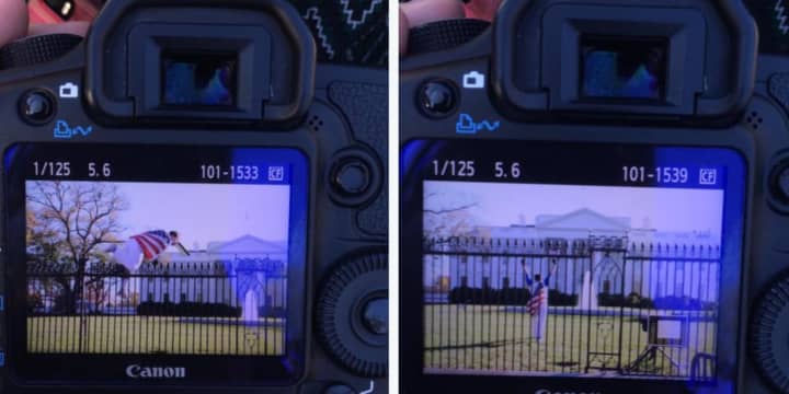 The image of a Stamford man wearing a flag as he jumped the fence at the White House was captured by Vanessa Peña and posted on Twitter ‏@VanessaVans.