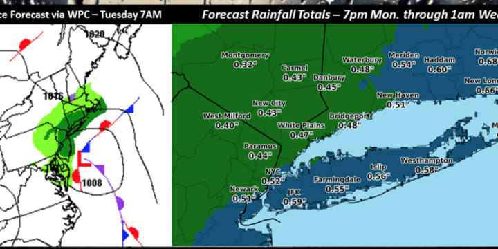 Rainfall projections through Wednesday.