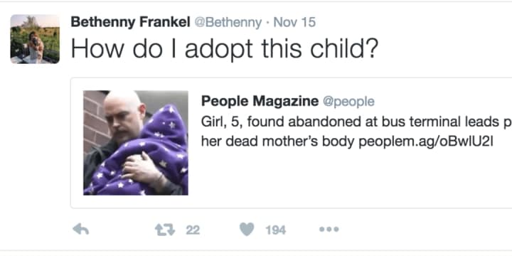 Bethenny Frankel, a &quot;Real Housewives&quot; star of went to Twitter @Bethenny and commented on the case involving the Stamford girl whose mother was slain.