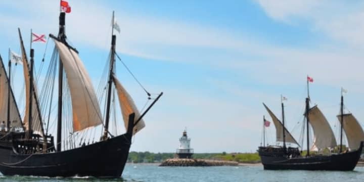 Replicas of Columbus&#x27; Nina and Pinta are docked at Captain&#x27;s Cove Seaport this holiday weekend.