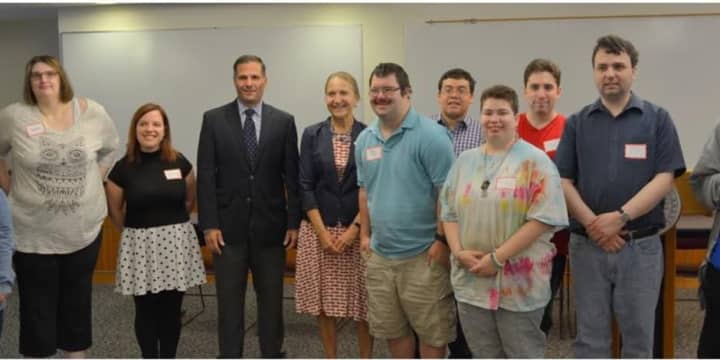County Executive Marcus Molinaro joined the students and teacher of the &quot;Think Ahead&quot; program at DCC.