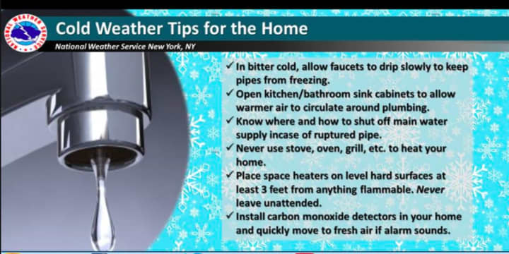 Some cold-weather household tips from the National Weather Service.