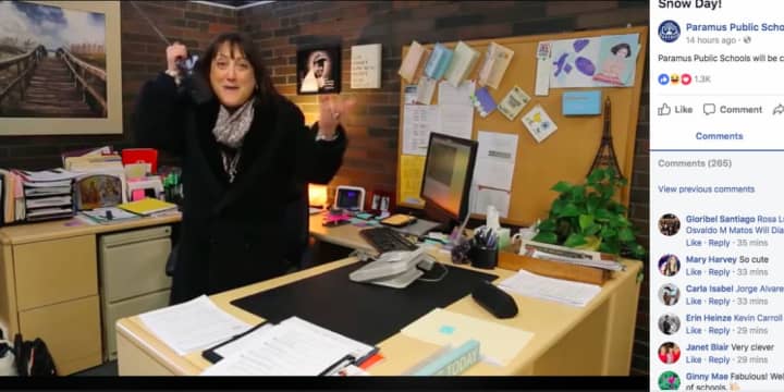 Paramus Superintendent Michele Robinson announces a snow day... in the best way ever.