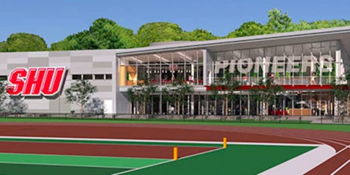 Artist&#x27;s rendering of the new Bobby Valentine Athletic Center to be built by August 2019 at Sacred Heart University.