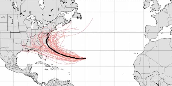The latest so-called spaghetti models for Florence, released Saturday morning.