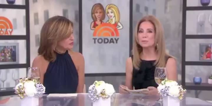 Kathie Lee Gifford, right, announcing on Tuesday&#x27;s morning show her 11th season will be her last as co-host Hoda Kotb looks on.