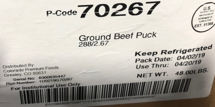 The USDA announced a recall of more than 100,000 pounds of a ground beef product that was shipped throughout the nation.