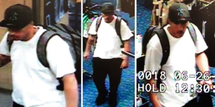 Police are on the lookout for a man suspected of stealing Timberland Pro boots and assorted clothing from JCPenney (4 Smith Haven Mall) on Wednesday, June 26 around 12:45 p.m.