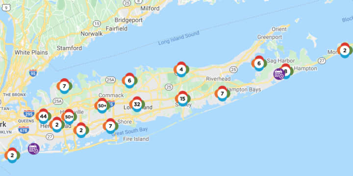 The PSEG outage map on Friday, Feb. 7.