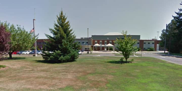 Branford High School, where two students have tested positive for COVID-19