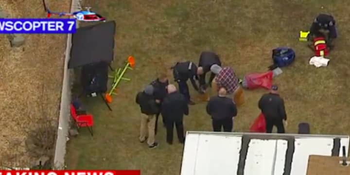 The scene of a dog attack in Carteret. (Courtesy: ABC Helicopter 7)
