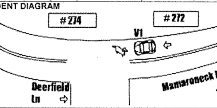 The police accident diagram of the incident in Scarsdale.