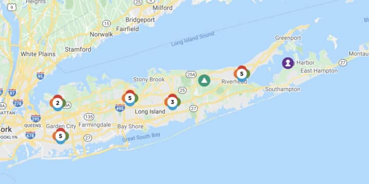 The PSEG Long Island Outage Map at 10 a.m. on Friday, Feb. 4.