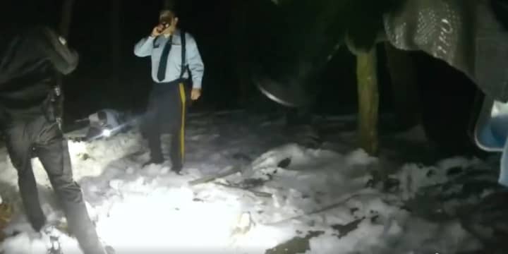 Several New Jersey State Troopers saved the life of a man with hypothermia who had fallen off of a vehicle in Stokes State Forest a few days before Christmas — and it was all caught in an action-packed and heart-wrenching video.