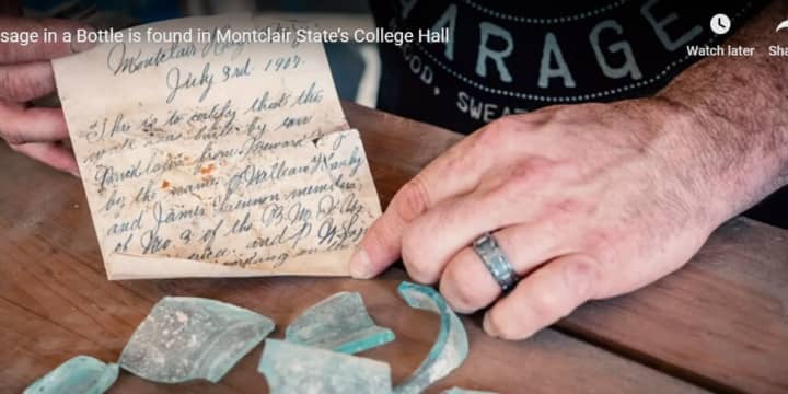A note written 112 years ago by two laborers was discovered during renovations at the Montclair State University campus
