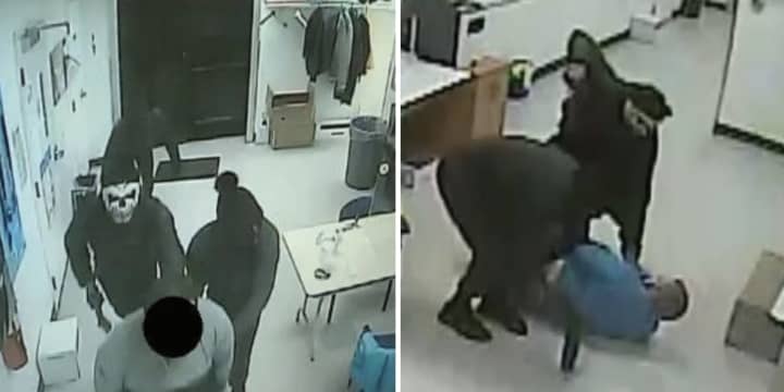 Security camera video shows a gang of four men violently robbing multiple AT&amp;T stores in Connecticut in Massachusetts. They&#x27;ve all pleaded guilty. Alex Josephs was sentenced to 10 years in prison on Tuesday, May 23.