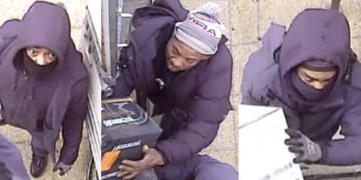 Detectives from the Metropolitan Police Department's Sixth District are searching for the suspects who stole alcohol from the back of a delivery truck.