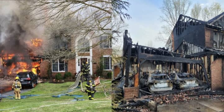 The fire caused massive damage to the Harford County home.