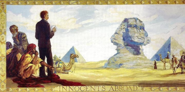 &quot;Innocents Abroad&quot; mural featuring Mark Twain, by Justin Gruelle
