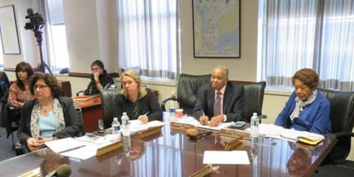 From left to right, Legislators MaryJane Shimsky, Majority Leader Catherine Parker; Board Chair Ben Boykin and Vice Chair Alfreda Williams met with Con Edison and NYSEG officials Monday about delays restoring power during March winter storms.