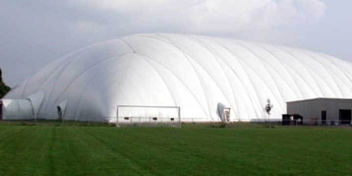 This Sports World dome was destroyed in a tornado Monday in East Windsor. 
