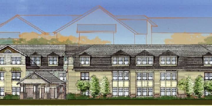 A rendering of what the proposed Benchmark Senior Living facility in Pleasantville would look like.