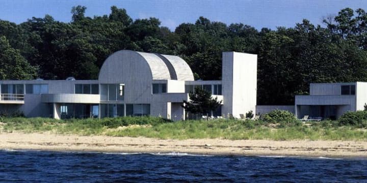 The 1981 home designed by Myron Goldfinger is 125 feet long and is found in Sam&#x27;s Point on Long Island. 