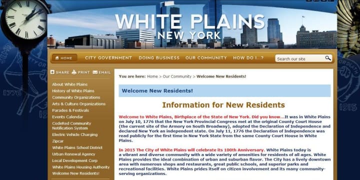 The city of White Plains has launched a new website to provide information for prospective residents.