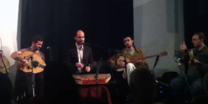 The Alwan Arab Music Ensemble in performance.
