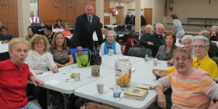 Raffle winners with Supervisor Anthony Colavita at the Tuckahoe and Eastchester Senior Centers.