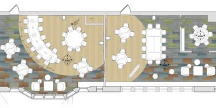 An example of the plans for the updated classrooms at Bronxville High School.