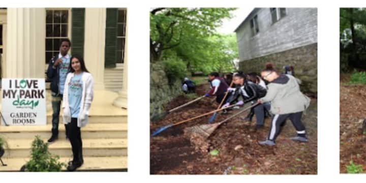 These teens of Mount Vernon Youth Bureau cleaned up a local historic site on &quot;I Love My Parks&quot; day May 7.