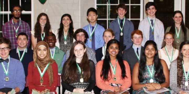 The 23 new members of the Science National Honor Society at Pleasantville High School