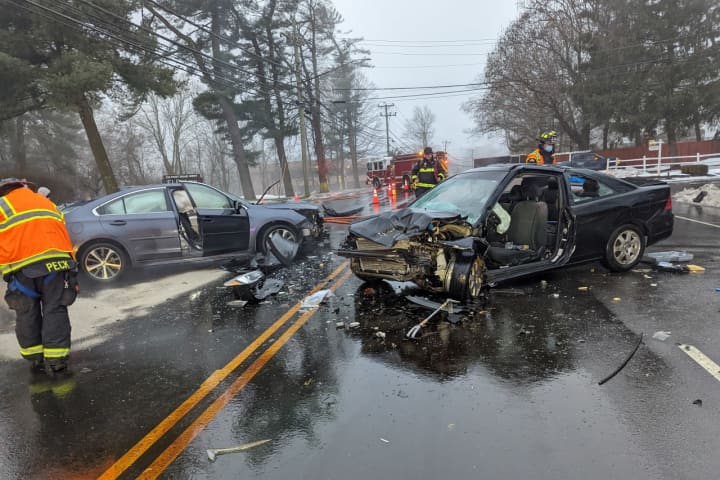 Two Hospitalized After Three-Vehicle Crash In Westport