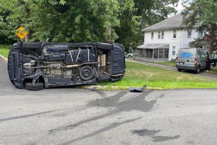 Car Overturns In Two-Vehicle Rockland Crash