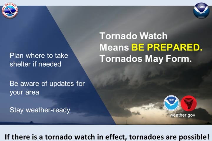 Tornado Watch Now In Effect For Most Of Region