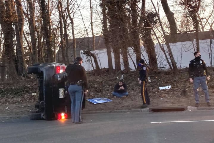 SUV Rolls On Route 4