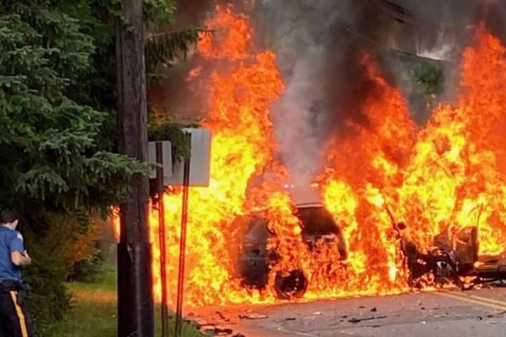 Paramus Passersby Rescue Victims After SUVs Collide Head On, Burst Into Flames