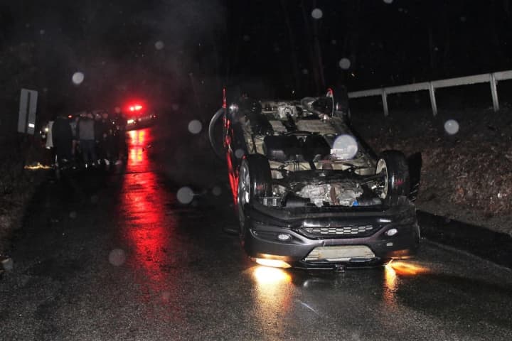 Motorist Rushed To Hospital Rollover Crash In Mahopac