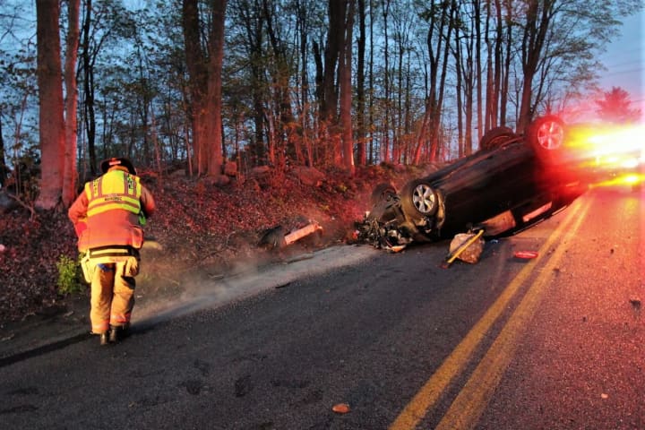 Car Lands On Roof In Mahopac Rollover Crash